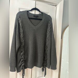 Lane Bryant Charcoal V-Neck Sweater